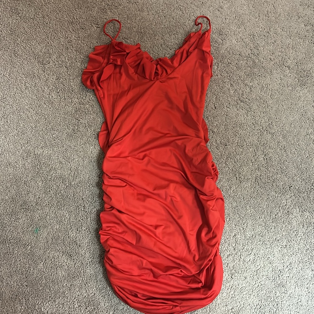 Red Ruffled Dress - Picture 2 of 2